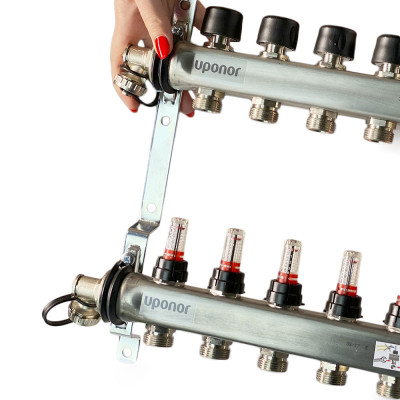 Будкрам купить Стальной коллектор с расходомерами 7 контуров  Smart S  Ø1 НГ x 7 х 3/4″ Uponor Uponor Стальной коллектор с расходомерами 7 контуров  Smart S  Ø1 НГ x 7 х 3/4″ Uponor Uponor 2