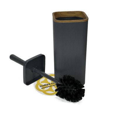 Будкрам купить Набор аксессуаров для ванной комнаты STELLA 5в1, квадратный, антрацит с ободком дерево OKYANUS Набор аксессуаров для ванной комнаты STELLA 5в1, квадратный, антрацит с ободком дерево OKYANUS 5