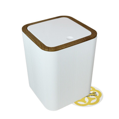 Будкрам купити Набір аксесуарів для ванної кімнати STELLA 5в1, білий з обідком дерево OKYANUS Набір аксесуарів для ванної кімнати STELLA 5в1, білий з обідком дерево OKYANUS 4