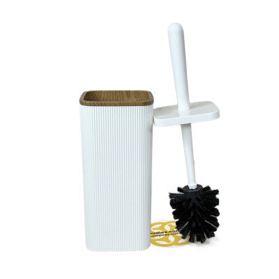 Будкрам купити Набір аксесуарів для ванної кімнати STELLA 5в1, білий з обідком дерево OKYANUS Набір аксесуарів для ванної кімнати STELLA 5в1, білий з обідком дерево OKYANUS 3