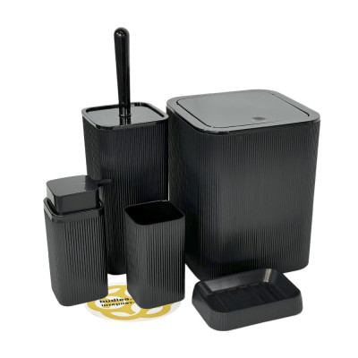 Будкрам купить Набор аксессуаров для ванной комнаты STELLA 5, черный OKYANUS