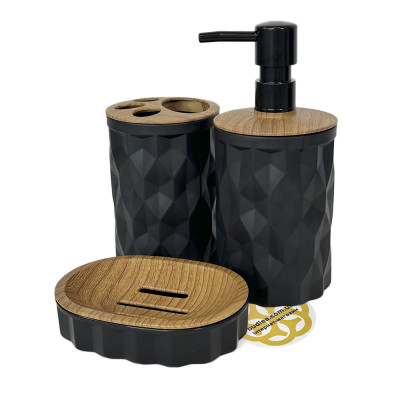 Будкрам купить Набор аксессуаров для ванной комнаты DIAMOND 5в1, черный OKYANUS Набор аксессуаров для ванной комнаты DIAMOND 5в1, черный OKYANUS 7