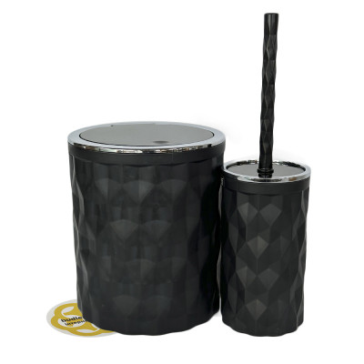 Будкрам купить Набор ведро и ершик для ванной DIAMOND 2в1, круглый, ободок хром OKYANUS Набор ведро и ершик для ванной DIAMOND 2в1, круглый, ободок хром OKYANUS 3