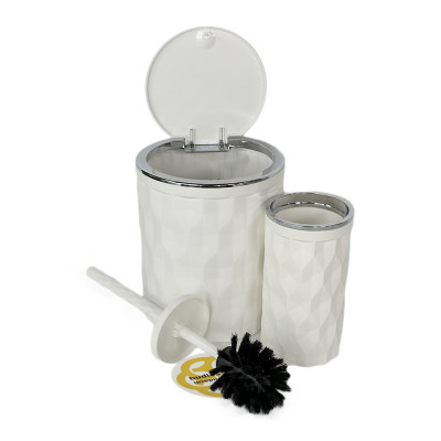 Будкрам купить Набор ведро и ершик для ванной DIAMOND 2в1, круглый, ободок хром OKYANUS Набор ведро и ершик для ванной DIAMOND 2в1, круглый, ободок хром OKYANUS 8