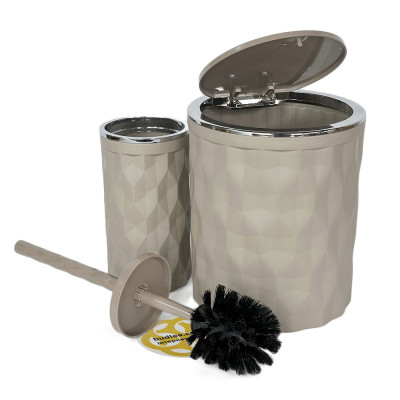 Будкрам купить Набор ведро и ершик для ванной DIAMOND 2в1, круглый, ободок хром OKYANUS Набор ведро и ершик для ванной DIAMOND 2в1, круглый, ободок хром OKYANUS 6