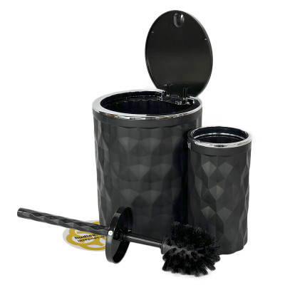 Будкрам купить Набор ведро и ершик для ванной DIAMOND 2в1, круглый, ободок хром OKYANUS Набор ведро и ершик для ванной DIAMOND 2в1, круглый, ободок хром OKYANUS 7