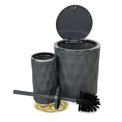 Будкрам купить Набор ведро и ершик для ванной DIAMOND 2в1, круглый, ободок хром OKYANUS Набор ведро и ершик для ванной DIAMOND 2в1, круглый, ободок хром OKYANUS 5