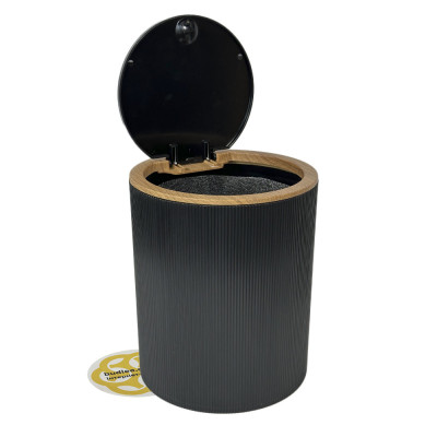 Будкрам купить Набор аксессуаров для ванной комнаты ROUND 5в1, круглый, черный, ободок дерево OKYANUS Набор аксессуаров для ванной комнаты ROUND 5в1, круглый, черный, ободок дерево OKYANUS 3