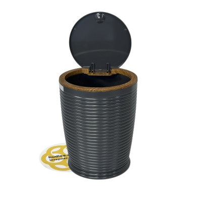 Будкрам купить Набор аксессуаров для ванной комнаты ELEGANCE 5в1, круглый, антрацит, ободок дерево OKYANUS Набор аксессуаров для ванной комнаты ELEGANCE 5в1, круглый, антрацит, ободок дерево OKYANUS 3