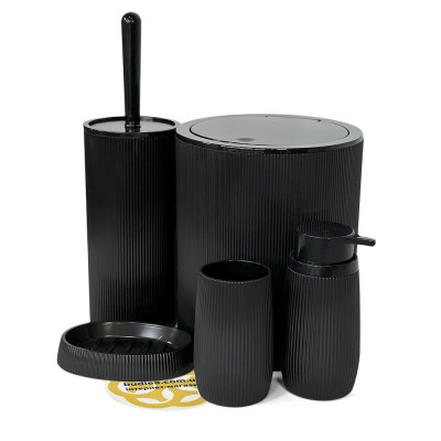 Будкрам купити Набір аксесуарів для ванної кімнати ROUND 5в1, чорний OKYANUS Набір аксесуарів для ванної кімнати ROUND 5в1, чорний OKYANUS 8
