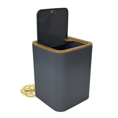 Будкрам купить Набор аксессуаров для ванной комнаты STRIPED 5в1, квадратный, антрацит, ободок дерево OKYANUS Набор аксессуаров для ванной комнаты STRIPED 5в1, квадратный, антрацит, ободок дерево OKYANUS 3