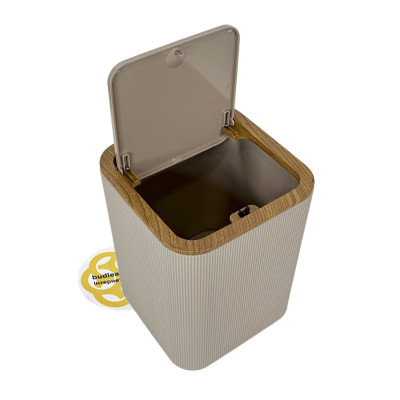 Будкрам купить Набор аксессуаров для ванной комнаты STRIPED 5в1, квадратный, мокко, ободок дерево OKYANUS Набор аксессуаров для ванной комнаты STRIPED 5в1, квадратный, мокко, ободок дерево OKYANUS 5