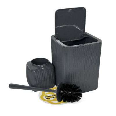 Будкрам купить Набор аксессуаров для ванной комнаты STRIPED 5в1, квадратный, антрацит OKYANUS Набор аксессуаров для ванной комнаты STRIPED 5в1, квадратный, антрацит OKYANUS 7