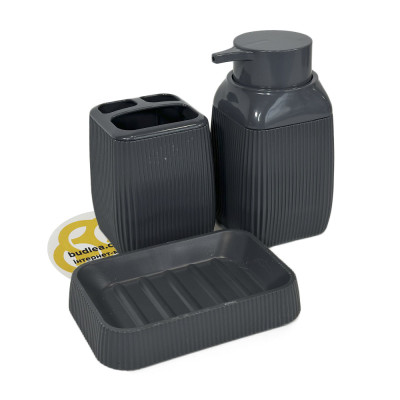 Будкрам купить Набор аксессуаров для ванной комнаты STRIPED 5в1, квадратный, антрацит OKYANUS Набор аксессуаров для ванной комнаты STRIPED 5в1, квадратный, антрацит OKYANUS 9