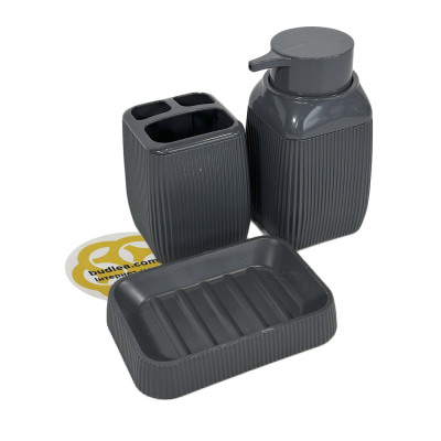 Будкрам купить Набор аксессуаров для ванной комнаты STRIPED 5в1, квадратный, антрацит OKYANUS Набор аксессуаров для ванной комнаты STRIPED 5в1, квадратный, антрацит OKYANUS 8