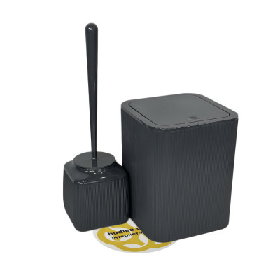 Будкрам купить Набор аксессуаров для ванной комнаты STRIPED 5в1, квадратный, антрацит OKYANUS Набор аксессуаров для ванной комнаты STRIPED 5в1, квадратный, антрацит OKYANUS 6