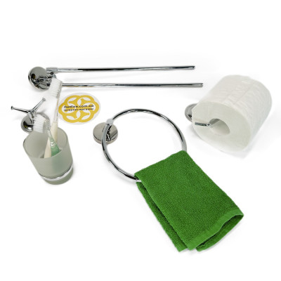 Будкрам купить Набор аксессуаров для ванной комнаты 5в1 Venus, нержавеющая сталь Sanpreis