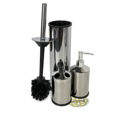 Будкрам купити Набір для ванної 4в1 з йоржиком, відро 5Л, хром VINKS Набір для ванної 4в1 з йоржиком, відро 5Л, хром VINKS 3