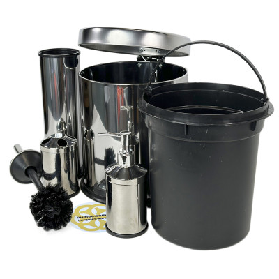 Будкрам купити Набір для ванної 4в1 з йоржиком, відро 5Л, хром VINKS Набір для ванної 4в1 з йоржиком, відро 5Л, хром VINKS 2