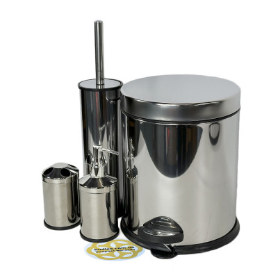 Будкрам купить Набор для ванной 4в1 с ершиком, ведро 5Л, хром VINKS