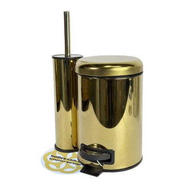 Будкрам купить Набор для ванной с ершиком ELIT, ведро с микролифтом 3Л, золотой VINKS