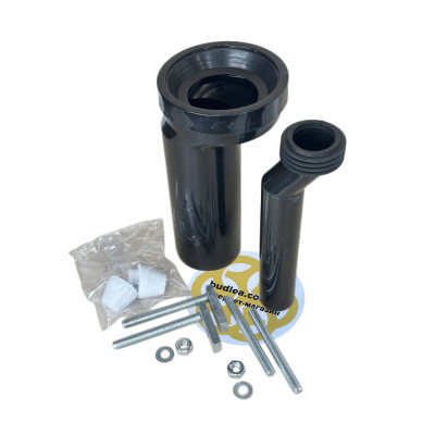 Будкрам купить Комплект патрубков Ø90+Ø45х261 мм с эксцентриком 25 мм для подвесного унитаза, черный Sanpreis