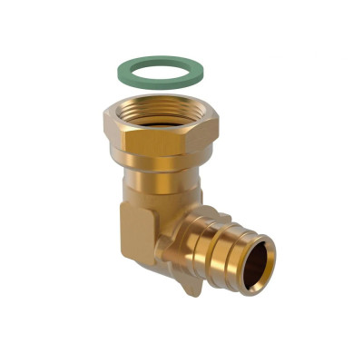 Будкрам купить Колено 90º Ø25x3/4" Uponor Q&E  с накидной гайкой, латунь Uponor
