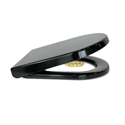 Будкрам купити Сидіння для унітазу з мікроліфтом Elegance, дюропласт, чорний Sanpreis