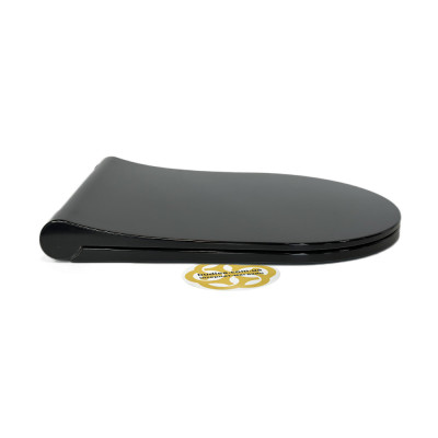 Будкрам купити Сидіння для унітазу з мікроліфтом Slim Elegance Black, дюропласт, чорний Sanpreis