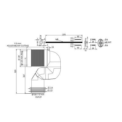 Будкрам купить Колено для унитаза напольного  Ø100/110 мм, подрезное Sanpreis Колено для унитаза напольного  Ø100/110 мм, подрезное Sanpreis 2
