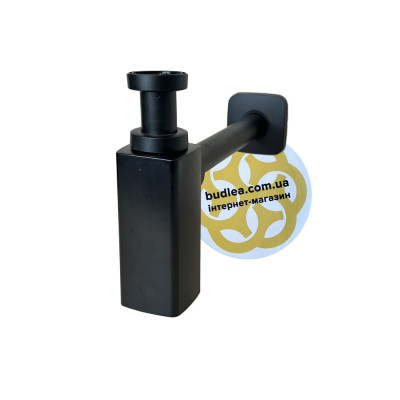 Будкрам купить Сифон для раковины Quad 1-1/4" универсальный 200-250 мм, квадратный, черный Sanpreis