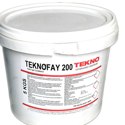 Будкрам купить Клей тиксотропный полимерный для плитки Teknofay 200 (D2TE) пастообразный, белый, 5 кг TEKNO