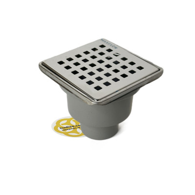 Будкрам купить Душевой трап LEGAL 10x10 см, вертикальный, комбинированный затвор, решетка квадрат Sanpreis