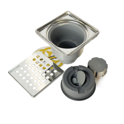 Будкрам купить Душевой трап LEGAL 10x10 см, вертикальный, комбинированный затвор, решетка квадрат Sanpreis Душевой трап LEGAL 10x10 см, вертикальный, комбинированный затвор, решетка квадрат Sanpreis 2