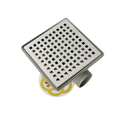 Будкрам купити Душовий трап LEGAL 15x15 см, горизонтальний, комбінований затвор, гратка квадрат Sanpreis