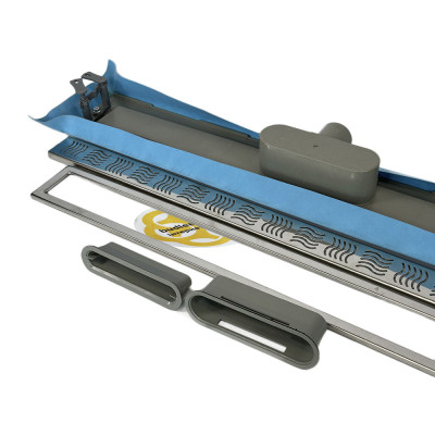 Будкрам купити Трап для душу 80 см, горизонтальний з гідрозатвором, решітка хвиля Sanpreis Трап для душу 80 см, горизонтальний з гідрозатвором, решітка хвиля Sanpreis 2