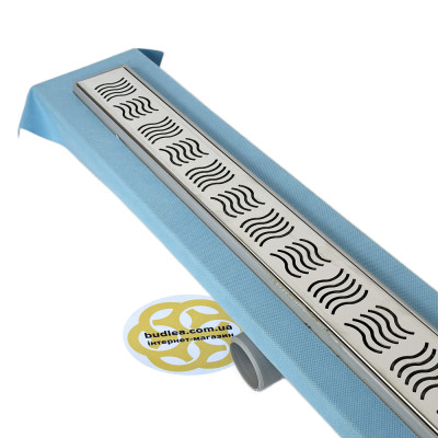 Будкрам купить Душевой канал STANDART LINE 80 см,  горизонтальный, с мембраной, решетка волна Sanpreis Душевой канал STANDART LINE 80 см,  горизонтальный, с мембраной, решетка волна Sanpreis 3