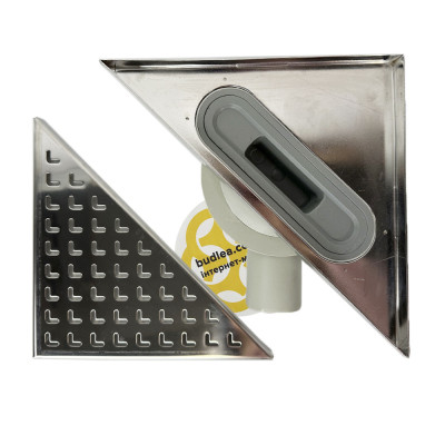 Будкрам купить Душевой трап TRIANGLE LEGAL 23,4х33 см, поворотный сифон горизонтальный, с гидрозатвором, решетка волна Sanpreis Душевой трап TRIANGLE LEGAL 23,4х33 см, поворотный сифон горизонтальный, с гидрозатвором, решетка волна Sanpreis 2