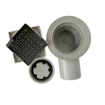 Будкрам купити Трап для балкона та тераси 10х10 см, горизонтальний вихід DN70, комбінований затвор, з ґратами із нержавіючої сталі Sanpreis Трап для балкона та тераси 10х10 см, горизонтальний вихід DN70, комбінований затвор, з ґратами із нержавіючої сталі Sanpreis 2