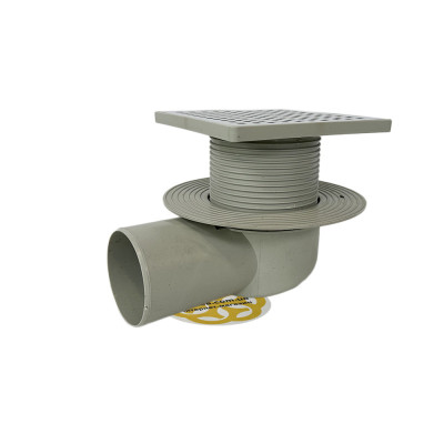 Будкрам купити Трап для балкона та тераси 15х15 см, горизонтальний вихід DN70, комбінований затвор, гратка квадрат Sanpreis