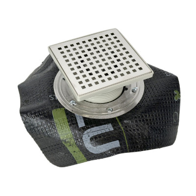 Будкрам купити Душовий трап двокорпусний 15х15 см з притискним фланцем, вертикальний Ø100 мм, грати квадрат Sanpreis Душовий трап двокорпусний 15х15 см з притискним фланцем, вертикальний Ø100 мм, грати квадрат Sanpreis 4