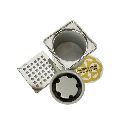 Будкрам купити Надставний елемент для трапу 10х10 см, вертикальний вихід DN100, комбінований затвор, з ґратами із нержавіючої сталі Sanpreis Надставний елемент для трапу 10х10 см, вертикальний вихід DN100, комбінований затвор, з ґратами із нержавіючої сталі Sanpreis 3