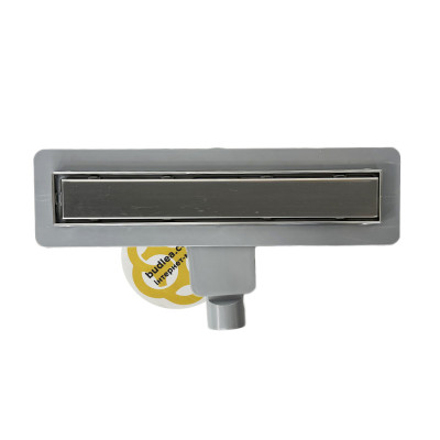 Будкрам купити Душовий трап LUNA GALA FLAMAD 50 см з фланцем, поворотний s-сифон, горизонтальний, грати під плитку Sanpreis