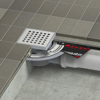 Будкрам купити Душовий трап двокорпусний 15х15 см з притискним фланцем, горизонтальний, ґрат квадрат Sanpreis Душовий трап двокорпусний 15х15 см з притискним фланцем, горизонтальний, ґрат квадрат Sanpreis 2