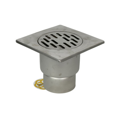 Будкрам купить Душевой трап PREMIUM 20х20 см, нержавеющая сталь, вертикальный DN100, с гидрозатвором Sanpreis