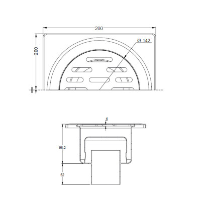 Будкрам купить Душевой трап PREMIUM 20х20 см, нержавеющая сталь, вертикальный DN100, с гидрозатвором Sanpreis Душевой трап PREMIUM 20х20 см, нержавеющая сталь, вертикальный DN100, с гидрозатвором Sanpreis 2