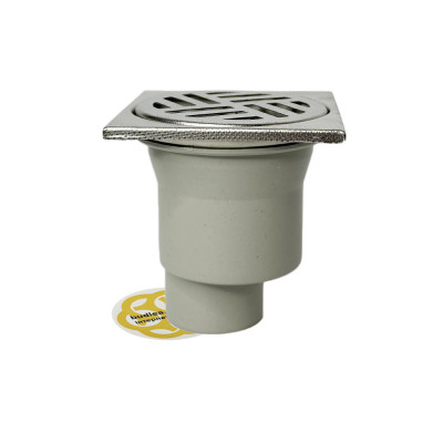 Будкрам купити Душовий трап SCALA 10x10 см, вертикальний, сухий затвор, решітка нержавіюча сталь Sanpreis