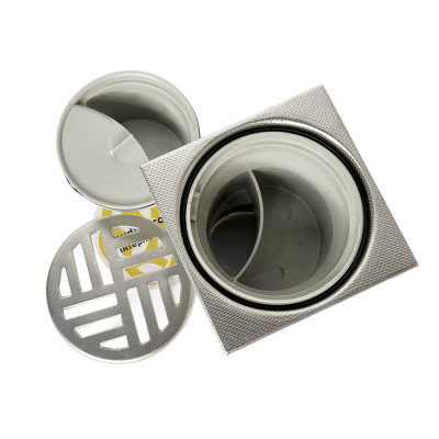 Будкрам купить Душевой трап SCALA 10x10 см, вертикальный, сухой затвор, решетка нержавеющая сталь Sanpreis Душевой трап SCALA 10x10 см, вертикальный, сухой затвор, решетка нержавеющая сталь Sanpreis 4