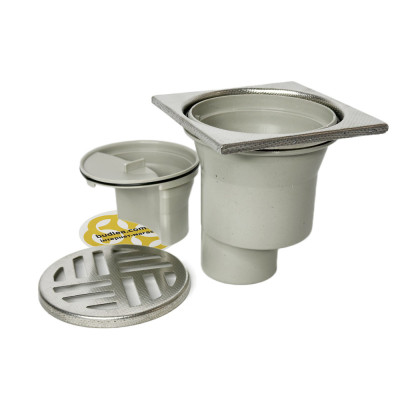 Будкрам купить Душевой трап SCALA 10x10 см, вертикальный, сухой затвор, решетка нержавеющая сталь Sanpreis Душевой трап SCALA 10x10 см, вертикальный, сухой затвор, решетка нержавеющая сталь Sanpreis 3