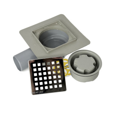 Будкрам купити Душовий трап STD 10x10 см, горизонтальний поворотний сифон, комбінований затвор, решітка квадрат Sanpreis Душовий трап STD 10x10 см, горизонтальний поворотний сифон, комбінований затвор, решітка квадрат Sanpreis 5